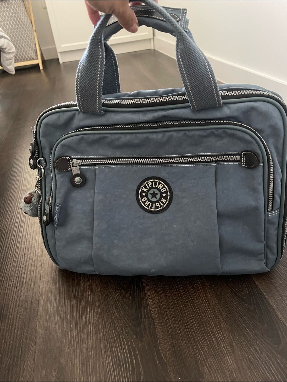 Kipling Dusty Blue Nylon Laptop Briefcase